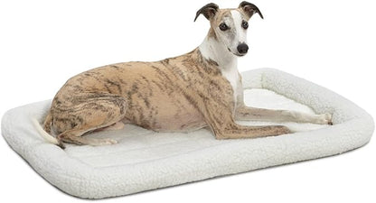 MidWest Homes for Pets Bolster Dog Bed 36L-Inch White Fleece Dog Bed w/ Comfortable Bolster 36-Inch Dog