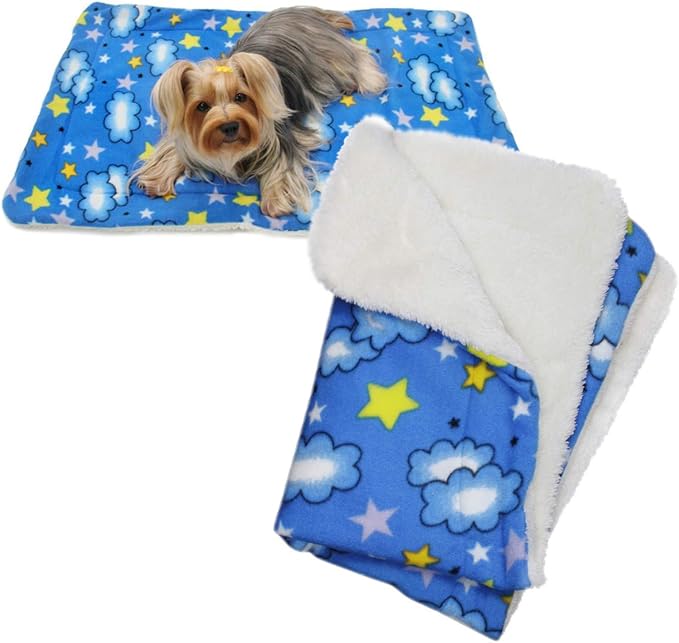 Klippo Dog/Puppy Soft Fleece & Ultra-Plush Blanket ONE Size (Stars and Clouds)