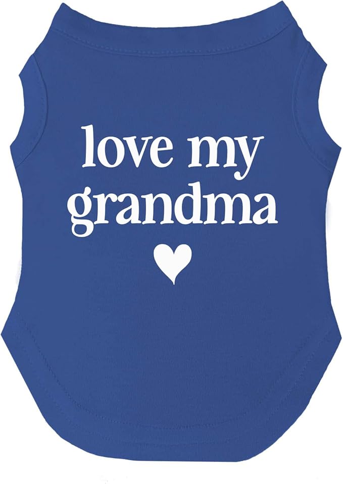 Love My Grandma Valentine's Day Dog Tee Shirt Sizes for Puppies, Toys, and Large Breeds (Royal Blue, X-Small 399)