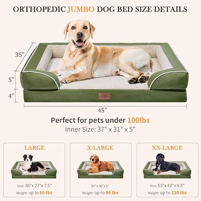 Orthopedic Dog Bed for Jumbo Breed Large Dogs