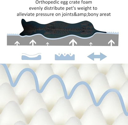 Bedfolks 3" Thick Orthopedic Dog Bed for Medium Dogs