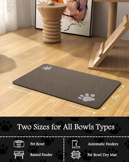 Pet Feeding Mat-Absorbent Dog Mat for Food and
