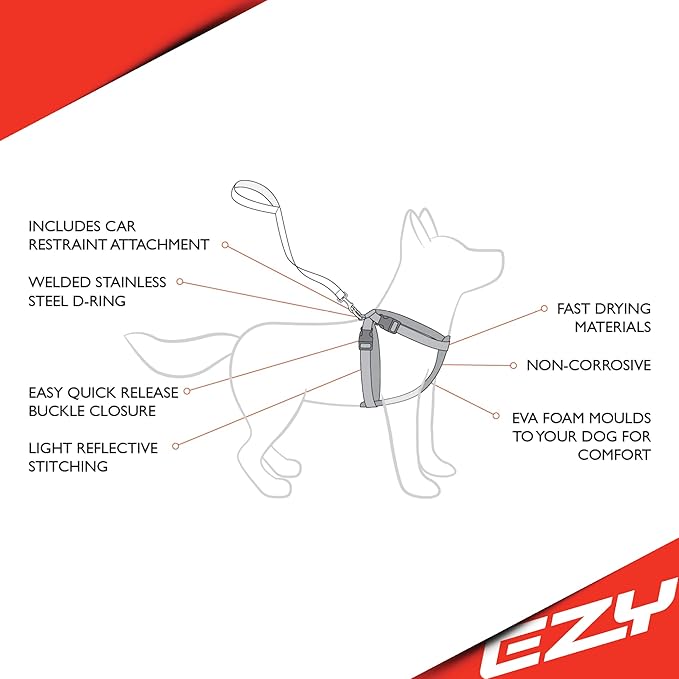 EzyDog Chest Plate Custom Fit Dog Harness (X-Large