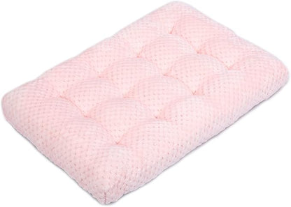 WONDER MIRACLE Fuzzy Deluxe Pet Beds, Super Plush Dog or Cat Beds Ideal for Dog Crates, Machine Wash & Dryer Friendly (22" x 30", M-Baby Pink)