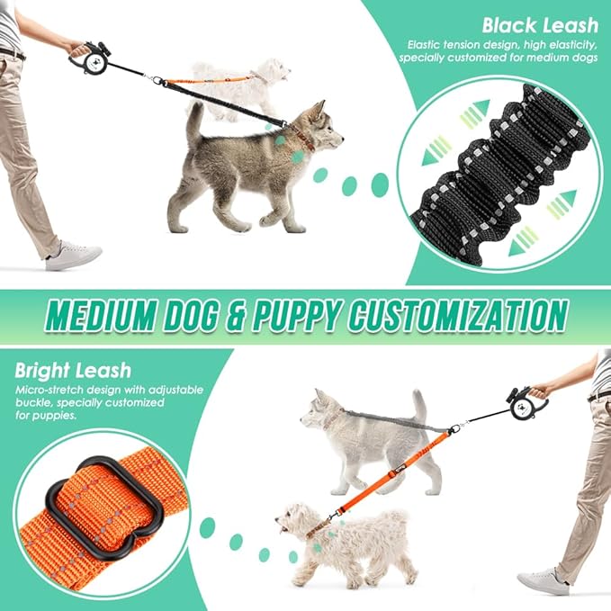 Two Dog Lead 2 in 1 Upgraded