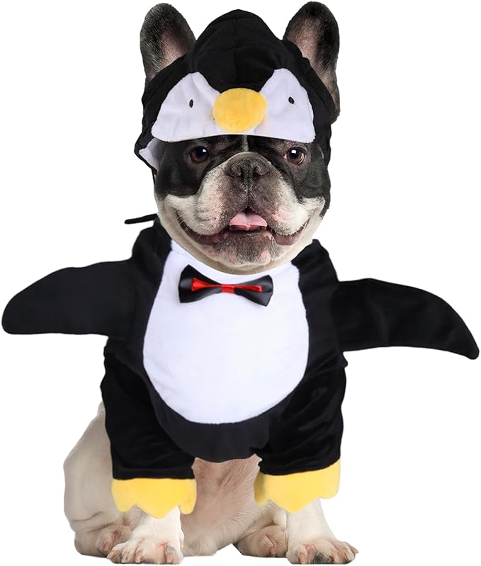 DELIFUR Dog Halloween Penguin Costume - Adorable Pet Clothes Animal Cosplay Halloween Costume for Medium Dogs Holiday Funny Outfits (Penguin, Large)