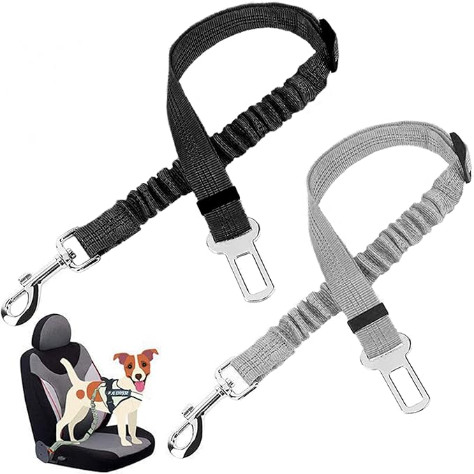 Dog Seat Belt with Elastic Bungee Buffer