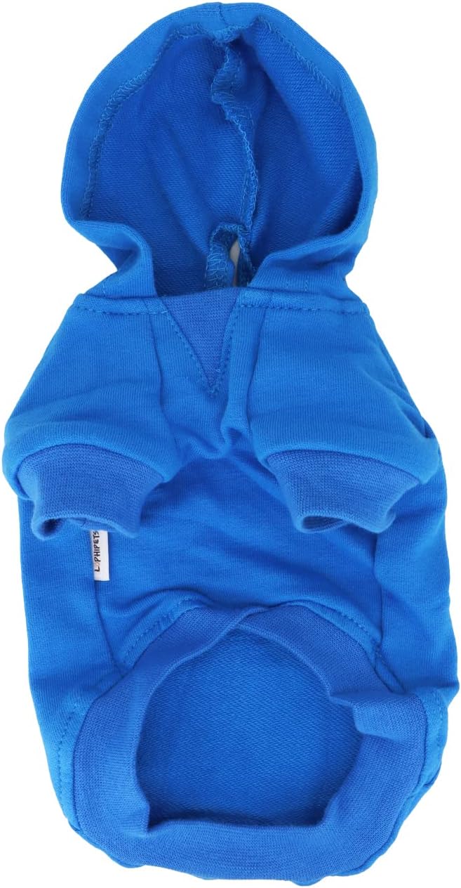 LOPHIPETS Lightweight Cotton Hoodie for Small Dogs – Hooded Sweatshirt for Chihuahuas Puppy and Toy Breeds-Blue/S