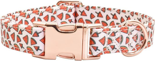 Cotton Dog Collar Metal Buckle Daisy Summer S(10-14in))