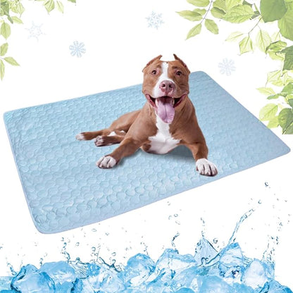 Dog Cooling Mat Washable Blue,21x27in)