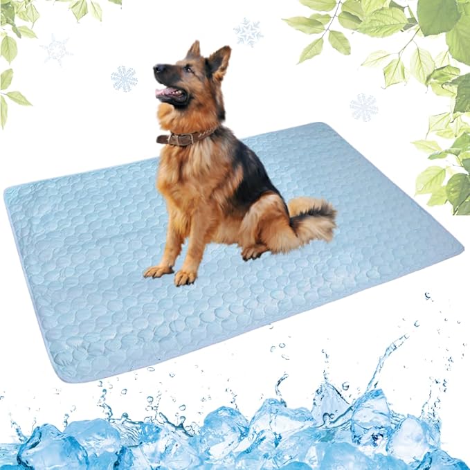 Dog Cooling Mat Washable Blue,27x39in)