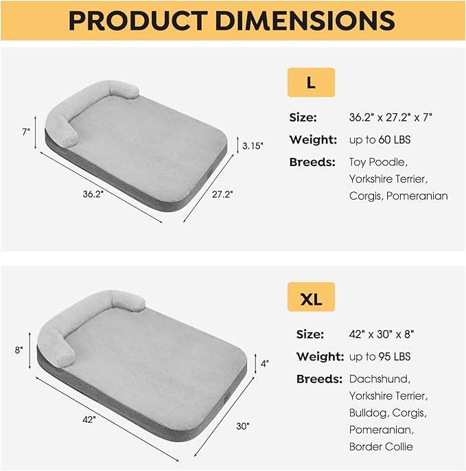 Veehoo Orthopedic Dog Bed for Medium & Large Sized Dog 60 lbs,