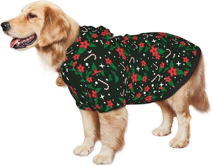 Black Candy Cane Dog Hoodie Cute Cow Black