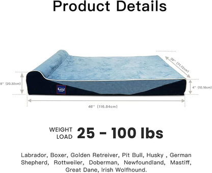Laifug Orthopedic Memory Foam Dog Bed with Durable Water Proof Liner and Removable Washable Cover (Large (46"x28"x8")