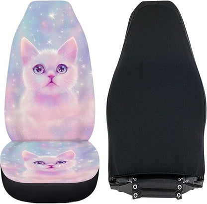 Cute Cartoon Cat Car Seat Covers Full Set of 2