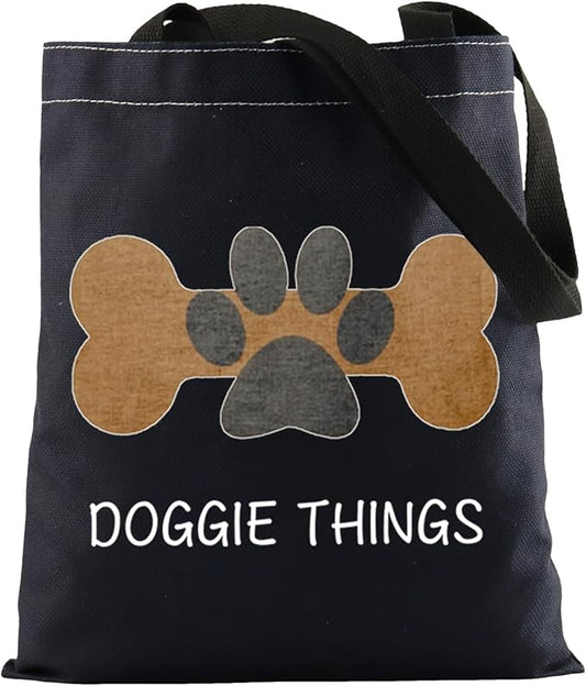 FOTAP Dog Lover Shopping Bag Dog Owner Tote Bag Doggie Things Tote Bag Dog Toys Tote Bag Dog Park Shopping Bag Doggie Gift