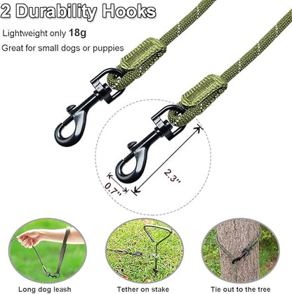 Long Leash for Small Dogs 8FT/12FT/20FT/30FT/50FT/65FT/75FT/100FT Reflective