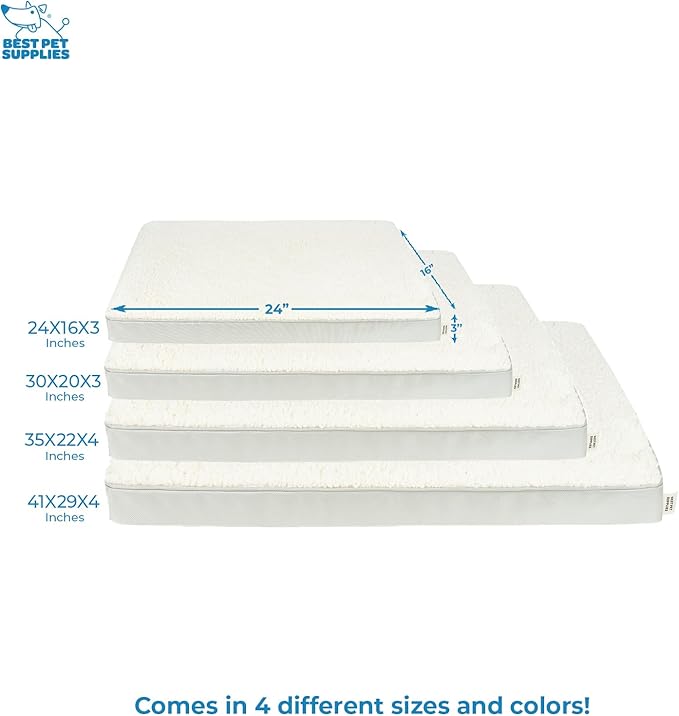 Best Pet Supplies Cute Dog Crate Mat Flat Bed with Waterproof Exterior 30X20X3