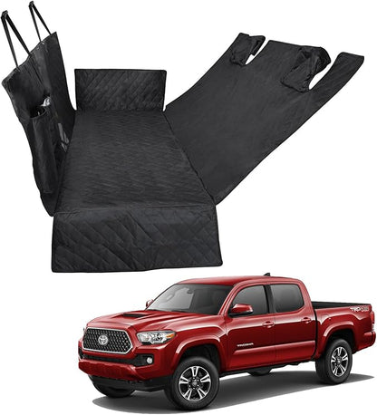 Proadsy 2024 Upgrade Dog Car Seat Cover Custom Fit 2016-2024 Toyota Tacoma Back Seat Extender Waterproof Scratch Proof Durable Black Protector Pet Hammock