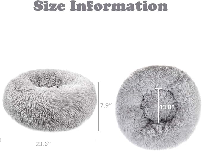 otoez Round Donut Dog Bed for Small Dogs (23.6", Light