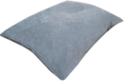 DIY Luxurious Soft Gray Microsuede Cover for Pet Bed or Pillow + Internal Liner (Half Waterproof, Half Water Resistant) for Medium to Large Dogs - Covers ONLY Flat Style (47''x29'')