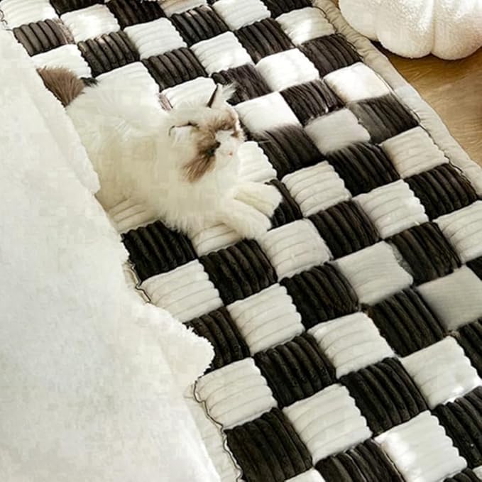 Washable Pet Bed Couch Cover，Funny Cat Mat Sofa Cover，Anti-Slip Dog Bed Sofa Cover，Pet Friendly Sofa Cover for Large Dogs (Black, 70x150 cm/28 * 59in)