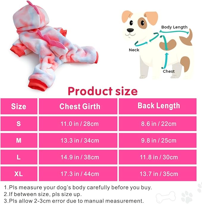 Idepet Halloween Dog Costume Dinosaur Clothes for Small Dogs,Fleece Winter Puppy Hoodies with Leash Ring Pet Cold Weather Coat Funny Outfits Party Apparel for Halloween Christmas (Pink, Large)