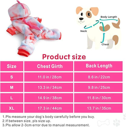 Idepet Halloween Dog Costume Dinosaur Clothes for Small Dogs,Fleece Winter Puppy Hoodies with Leash Ring Pet Cold Weather Coat Funny Outfits Party Apparel for Halloween Christmas (Pink, Large)