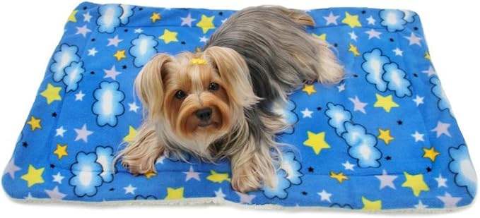 Klippo Dog/Puppy Soft Fleece & Ultra-Plush Blanket ONE Size (Stars and Clouds)