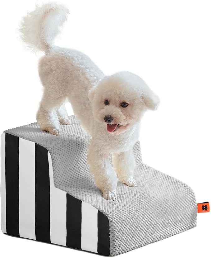 MEWOOFUN Dog Stairs for Small Dogs 2-Tier Dog 50lbs Small