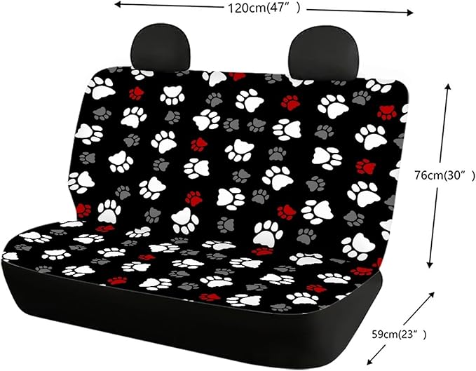 CLOHOMIN Paw Print Car Seat Covers for Rear
