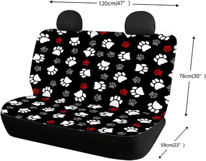 CLOHOMIN Paw Print Car Seat Covers for Rear