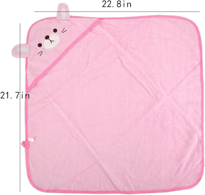 Goclothod Pet Hooded Bath Towel Cartoon Drying Bath Towel Absorbent Bathrobe Warm Blanket