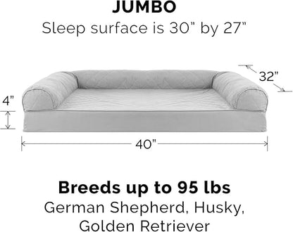 Furhaven Memory Foam Dog Bed for Large Dogs w/ Removable Bolsters & Washable Cover 95 lbs