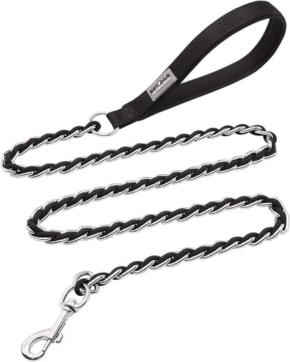 Chew Proof Metal Leash Chain Dog Leash for Medium Large Dogs 4FT Strong