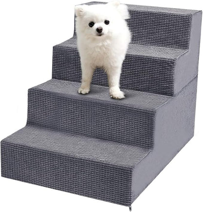 Niubya Dog Stairs for Small Dog Couch,18”H Non-Slip 4 Steps