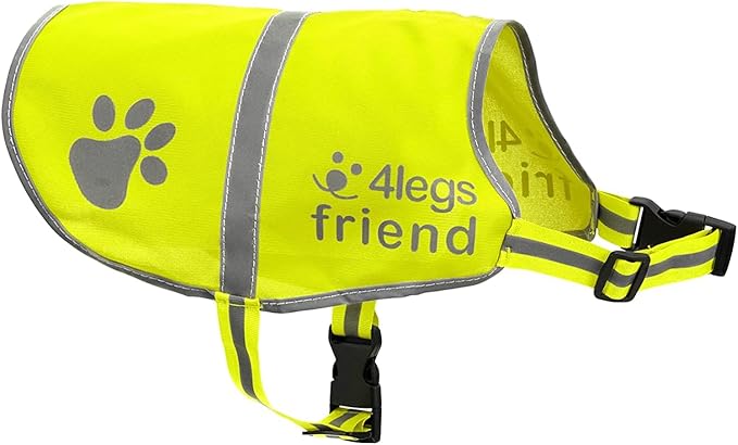 Dog Safety Reflective Lightweight Vest 6 Sizes - Snap Lock Buckle Straps, High Visibility for Outdoor Activity Day and Night, Keep Your Dog Safe from Cars & Hunting Accidents