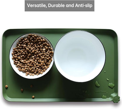 Hoki Found Silicone Pet Food Mats Tray -High-Lips Pet Dog Cat Bowl Mats Placemat