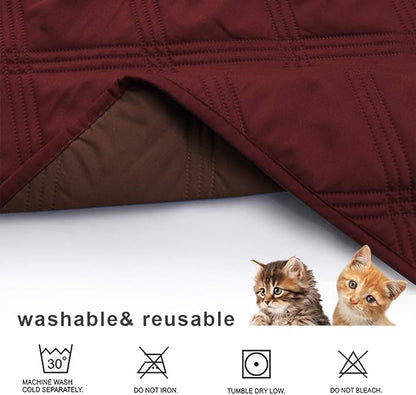 SUNNYTEX Waterproof & Reversible Dog Bed Cover Pet Blanket Sofa, Couch Cover Mattress Protector Furniture Protector for Dog, Pet, Cat (Burgundy+Chocolate), 30*70 inches