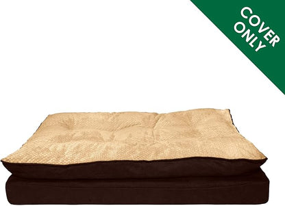 Furhaven Replacement Dog Bed Cover Minky Plush & Suede Pillow Top Mattress