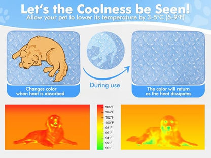 Rywell Dog Cooling Mat 2.0 44 * 32 Thicken Fiber(QMAX>0.5) for