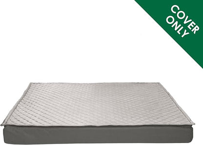 Furhaven Replacement Dog Bed Cover Water-Resistant Indoor/Outdoor Quilt Top Convertible Mattress, Washable - Gray, Jumbo (X-Large)