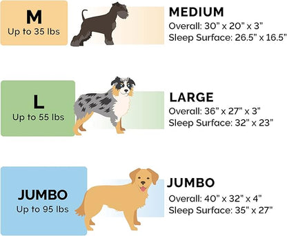 Furhaven Cooling Gel Dog Bed for Large Dogs w/ Removable Bolsters & Washable Cover 95 lbs