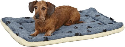MidWest Homes for Pets Reversible Paw Print Pet Bed in Blue / White 28.5L x 19.5W x 3H for