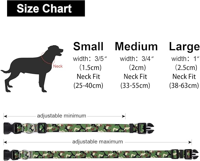 Adjustable Dog Collar with Patterns