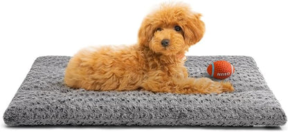 VERZEY Dog Beds Crate Pad Mat for Small Dogs (24" L 18" W,Gray)