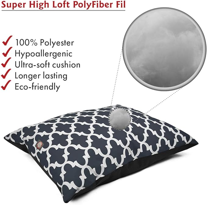 Majestic Pet Rectangle Large Dog Bed Washable – Non Slip Comfy Pet Bed – Dog Crate Bed Super Value Pillow Dog Bed – Dog Kennel Bed for Sleeping 46 x 35 Inch