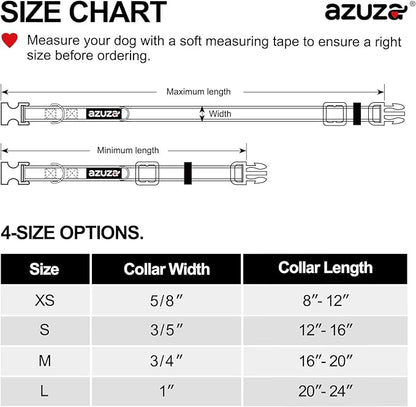 azuza Reflective Dog Collar with Airtag Holder
