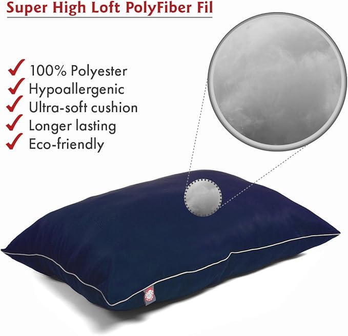 Majestic Pet Rectangle Large Dog Bed Washable – Non Slip Comfy Pet Bed – Dog Crate Bed Super Value Pillow Dog Bed – Dog Kennel Bed for Sleeping 46 x 35 Inch