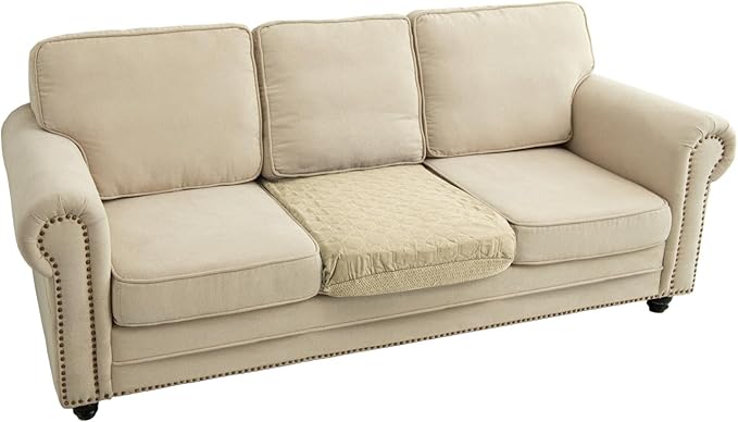 nanbowang Waterproof Dog Bed Covers Replacement Washable Pet Hair Easy to Remove (32x44x6, Beige)